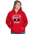 thumbnail image 4 of Resting Beach Face Summertime Vibes Zip Hoodie Sweatshirt Women Brisco Brands S, 4 of 5