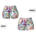 thumbnail image 4 of KLL Colorful Watercolor Dots Pattern Workout Shorts for Women Scrunch Short Gym Yoga Running Sport Active Exercise Fitness Shorts, 4 of 8