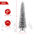 thumbnail image 3 of Tcbosik 7ft Artificial Snow Flocked Christmas Tree with 469 Tips, Unlit Slim Xmas Tree for Small Space, Includes Metal Stand, Green & White, 3 of 10