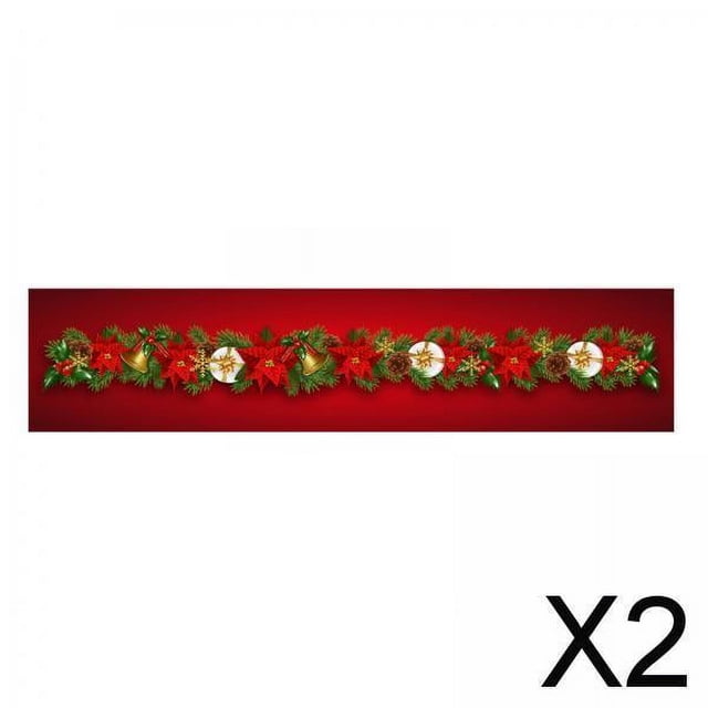 Mantel navideño Soledad de 13 x 71 pulgadas 2 piezas decoración Navideña