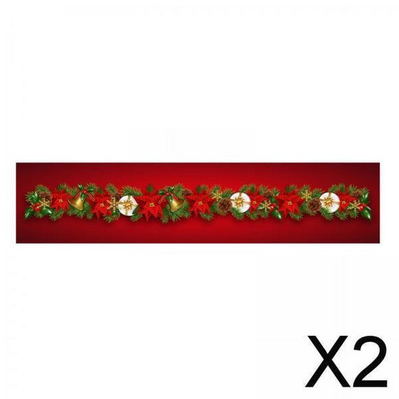 2x de Mesa Navideño, Mantel de 13 X 71 Pulgadas, Decoración Navideña, Decoración de Mesa para Escritorio, Festival, Granja, Restaurante, Cocina 2 piezas