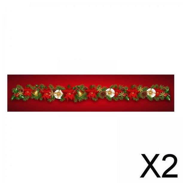 2x de Mesa Navideño, Mantel de 13 X 71 Pulgadas, Decoración Navideña, Decoración de Mesa para Escritorio, Festival, Granja, Restaurante, Cocina 2 piezas