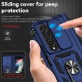 thumbnail image 5 of Samsung Galaxy Z Fold 4 Case Cover, Hinge Protection Pen Holder Ring Holder Slide Camera Lens Protector Drop Proof PC TPU Military-Grade Hybrid Rugged Case Cover  Samsung ZFold4, Blue, 5 of 9