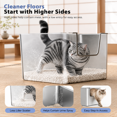 thumbnail image 2 of Sliver 17.5"L×13.6"W×7.9"H High-Sided Stainless Steel Cat Litter Box, 2 of 6