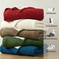 thumbnail image 3 of Madison Park Rowan 50x60" Contemporary Chenille Waffle Knit Throw in Brown, 3 of 9