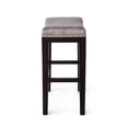 thumbnail image 4 of Benjara Feine Counter Stool Set of 2- Nailhead Trim- Taupe Gray Faux Leather, 4 of 6