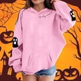 thumbnail image 2 of Zylarhe Halloween Sweatshirts for Kids Girls Hoodies Letter Print Pullover Long Sleeve Casual Outfit Soft Everyday Pink 5-6 Years, 2 of 4