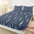 thumbnail image 3 of Feelyou Bohemian Aztec Kid Twin Sheet Sets, Blue Geometric Abstract Twin Fitted Sheet, Southwestern Flat Sheet, Microfiber Bedroom Decor, 3 Pieces, 3 of 7