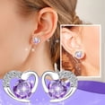 thumbnail image 2 of HANXIULIN Elegant Sapphire Earrings Women's Temperament Earrings Gold Plated Earrings Studs Jewelry Girls for Women Girls, 2 of 7