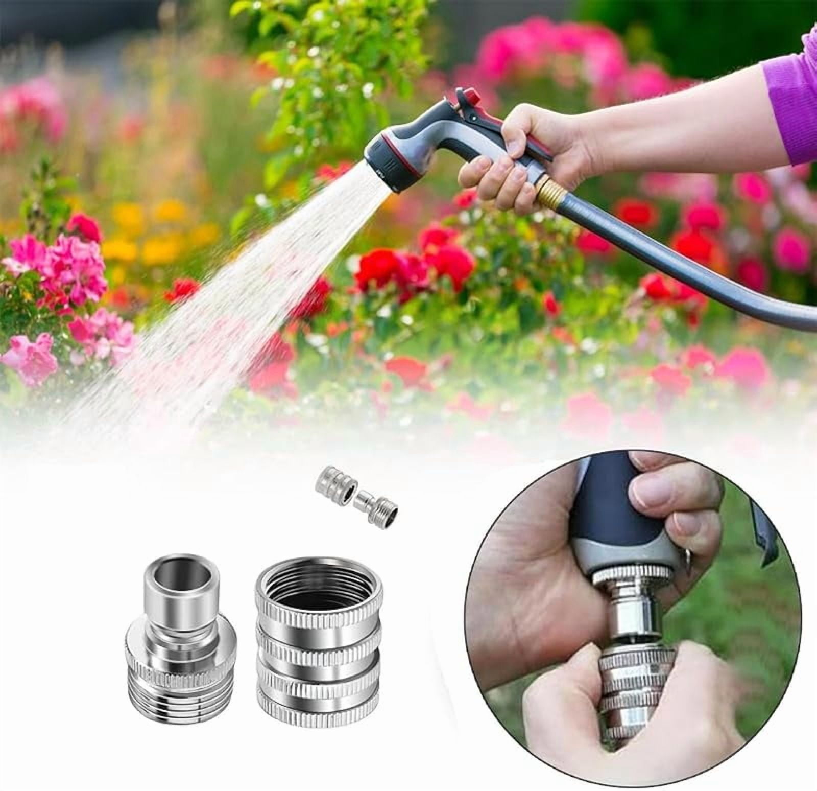 Novealcrbe Stainless Steel Garden Hose Quick Connect Fittings Set, 3/4 Inch Water Hose Quick Connect Fittings, Heavy Duty Quick Release Connector, Universal Fit for Garden Hose & Sprayers (3 Sets)