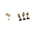 thumbnail image 6 of 4 Pieces Metal Leaf Sculpture Thinker Resin Figurine Unique Artistic Ornament for Living Room Bedroom Home Decor, 6 of 8
