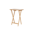 thumbnail image 3 of Mainstays Folding TV Tray Table Set of 2 with Storage Rack, Natural, Rubberwood, Indoor, 19" L x 14.5" W x 26" H, 3 of 12