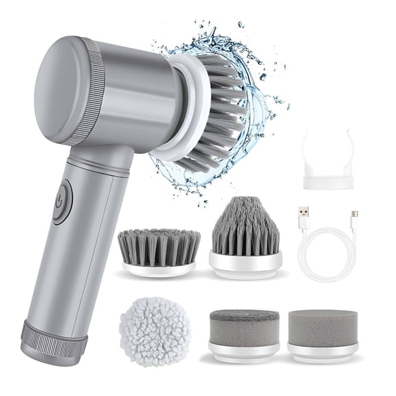 ACDANC Bathtub Scrubber,Electric Cleaning Floor Scrubber,Cordless Design Power Scrubber,Gray