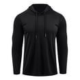 thumbnail image 3 of GrmtClth Men's Hoodie Standard Fit Soft Midweight Terry Stretch Long Sleeve Casual Hooded Top Black M, 3 of 5