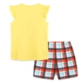 thumbnail image 5 of HILEELANG Little Girl Summer Short Clothes Sets Outfits Cotton Yellow Ladybug Tee Shirts Shorts Playwear 7T, 5 of 5