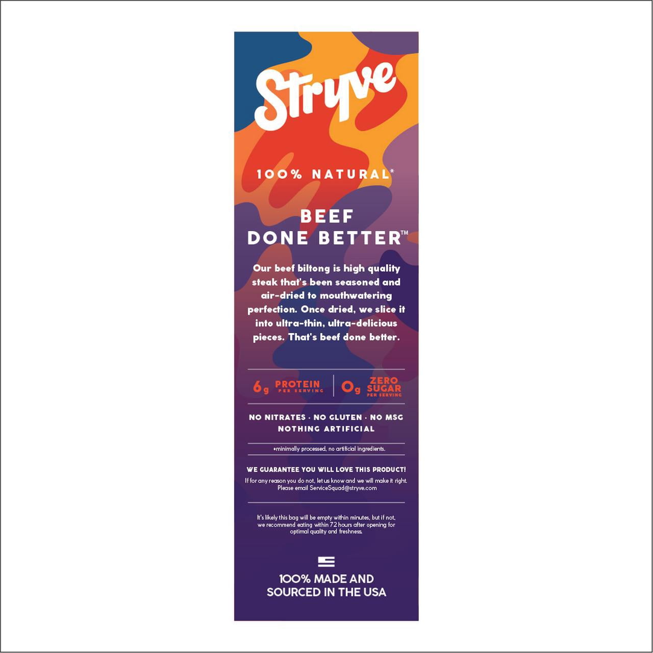 Stryve Zero Sugar Mini Air-Dried Beef Sticks .4oz 20 Count Multipack Bag