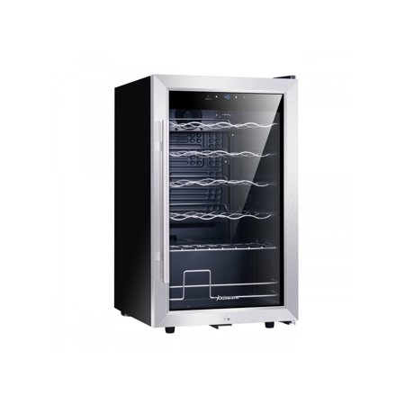 Kalamera 24 Bottle 2.4 Cu.ft Free Standing Compressor Wine Cooler with Glass Door with Concealed Handle