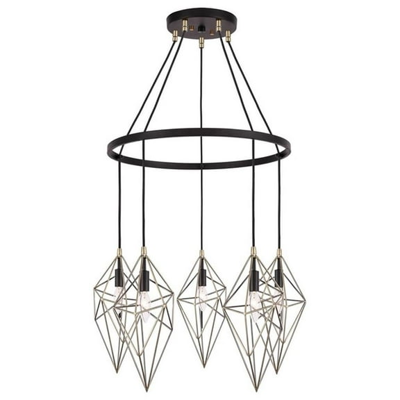 Woodbridge Lighting Lanning 5-Light Metal Chandelier in Antique Brass/Bronze