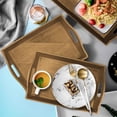 thumbnail image 3 of Juego de 3 Bandejas de Servir Grandes Con Asas - Para Desayuno, Té y Comida - Rectangular Decorativa Anidada, 3 of 9