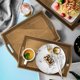 thumbnail image 3 of Juego de 3 Bandejas de Servir Grandes Con Asas - Para Desayuno, Té y Comida - Rectangular Decorativa Anidada, 3 of 9