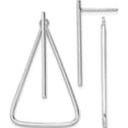 thumbnail image 1 of Sterling Silver Rhodium-Plated Post Front & Back Dangle Triangle Earrings (33 X 21.27) Made In Thailand qe16094, 1 of 5