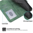 thumbnail image 2 of Funda Tipo Billetera para Samsung Galaxy A57 5G Carcasa Abatible con Porta Tarjetas, Bolsillo para Efectivo, Soporte Ajustable, Cierre Magnético y Correa de Muñeca Verde, 2 of 6