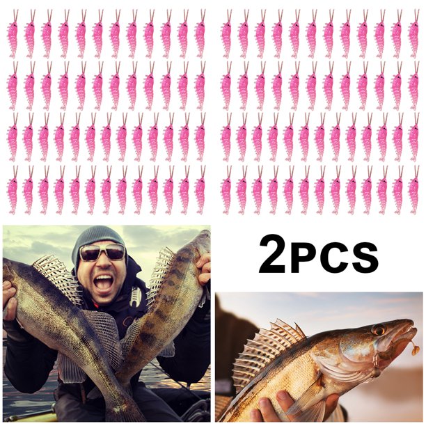 Señuelo Pesca Salada 100 Uds. 3 5 Cm Señuelo Suave Luminoso Camarones (rosa)