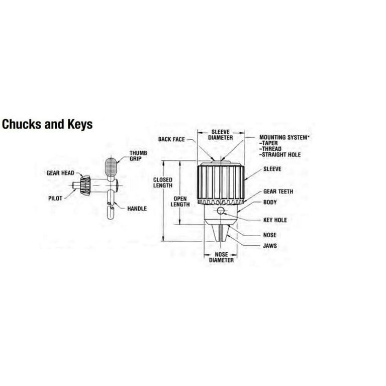 Jacobs Keyed Drill Chuck Plain Bearing Heavy-Duty Model 34-06