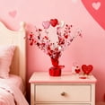 thumbnail image 4 of Valentine's Day Table Decoration Foam Heart Gleam Party Spray Foil Centerpieces for Home Office Events Metallic Foil Heart Potted Plant Ornament,Red, 4 of 9