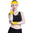thumbnail image 5 of Sweatband Set Sports Headband Wristband Set Sweatbands Terry Cloth Wristband Wrist Sweatband Headbands Moisture Wicking Sweat Absorbing Head Band, 5 of 7