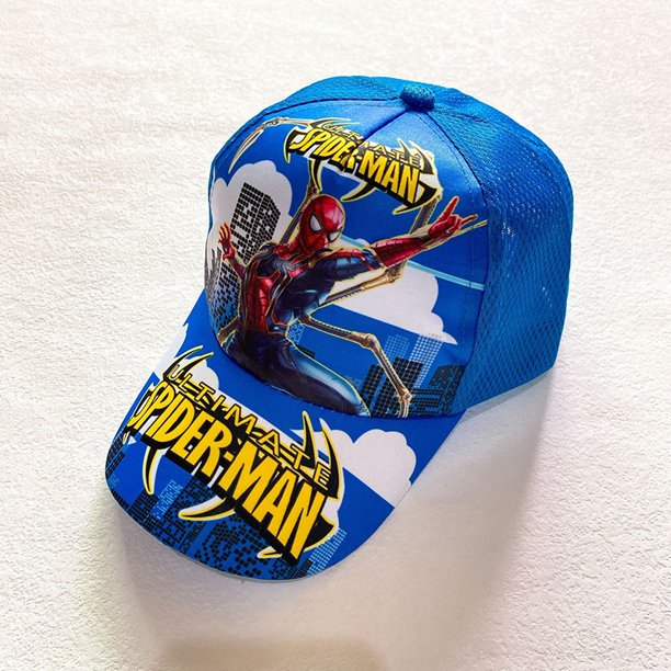 Disney-Sombrero de malla con visera para niños, gorra de protección solar de dibujos animados, Spiderman, Frozen Fivean unisex