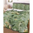 thumbnail image 3 of Quilts Twin Size, Green Summer Botanical Soft Comforter Bedding Set for Bed, Yellow Spring Floral Lightweight Quilted Bedspread with Pillow Cover(2 Pieces) for All Season, 68x86 Inch, 3 of 6