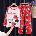 thumbnail image 2 of Disney Mickey Mouse New Year's Children's Pajamas Spring Girls' Long-sleeved Cute Princess Wind Pajamas Set for Big Children8 height 100-110cm Gao Jinjia LED, 2 of 2