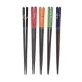thumbnail image 2 of Chopstick Set, Reusable Wood Chopsticks Light Weight Printing Safe  For Sushi Ramen Rice For Restaurants Home Black,Colorful, 2 of 8