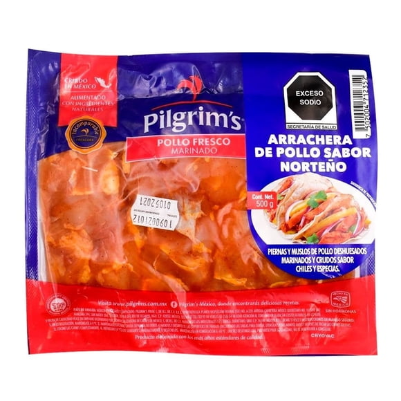 Arrachera de Pechuga de Pollo Pilgrim's Sabor Norteño 500 g