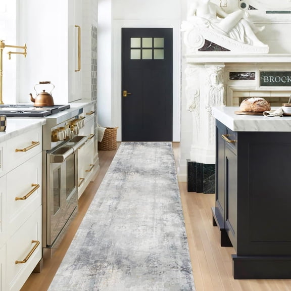 65×180 Hallway Runner, Kitchen Non Slip, Soft Rug, Floor Mats Boho Washable Runner Rugs for Hallway Entryways Kitchen (Grey 65×180)