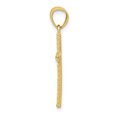 thumbnail image 2 of 10k Yellow Gold Solid Diamond-Cut Cross Charm Pendant, 2 of 7
