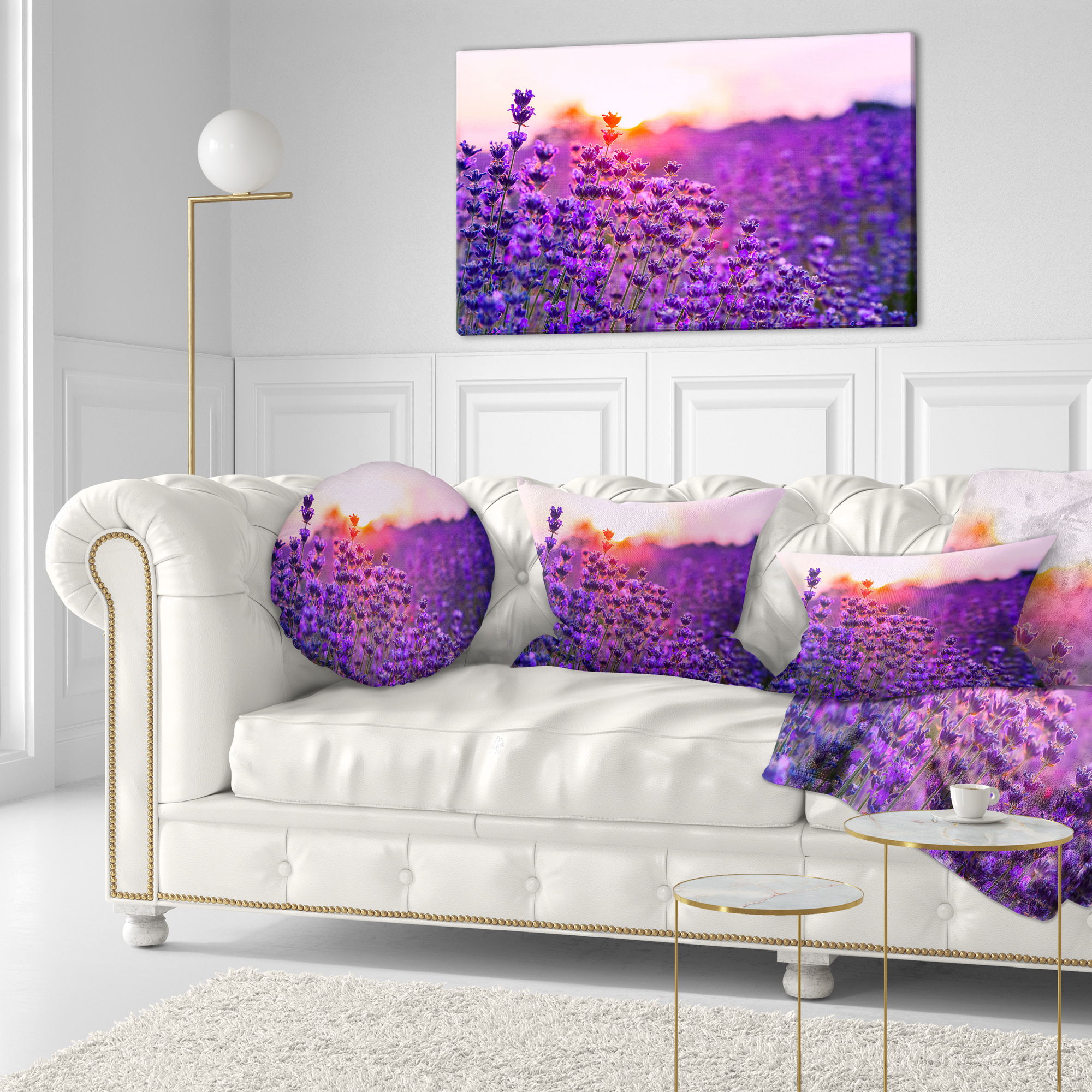 Designart 12" x 20" Purple Polyester Throw Pillow
