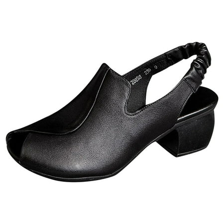 

WNVMWI Womens Shoes Dress Shoes for Women Slip on Sneakers Womens Office Shoes Casual Shoes Spring And Summer New Pattern Simple Solid Comfortable Thick Heel Open Toe Retro Shoes Footwear Size 39