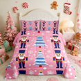 thumbnail image 2 of Manfei Nutcracker Queen Comforter Set Christmas Comforter Sets Queen, Black Gold 3-Pieces 1 Comforter and 2 Pillowcases, Pink Reversible, 2 of 6