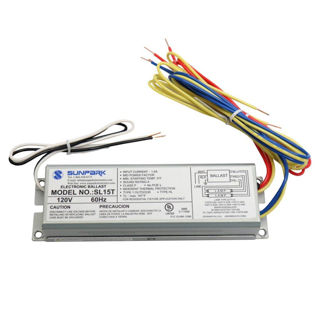 Sunpark SL15T electronic ballast for multiple CFL and linear fluorescent lamps 