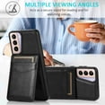 thumbnail image 6 of Dteck Back Wallet Phone Case for Samsung Galaxy S21 Plus 4G 5G with ID & Credit Card Holder Slots Pockets Wallet Back Cover Stand Flip Folio Leather Cell Cases Women Men, Black, 6 of 8