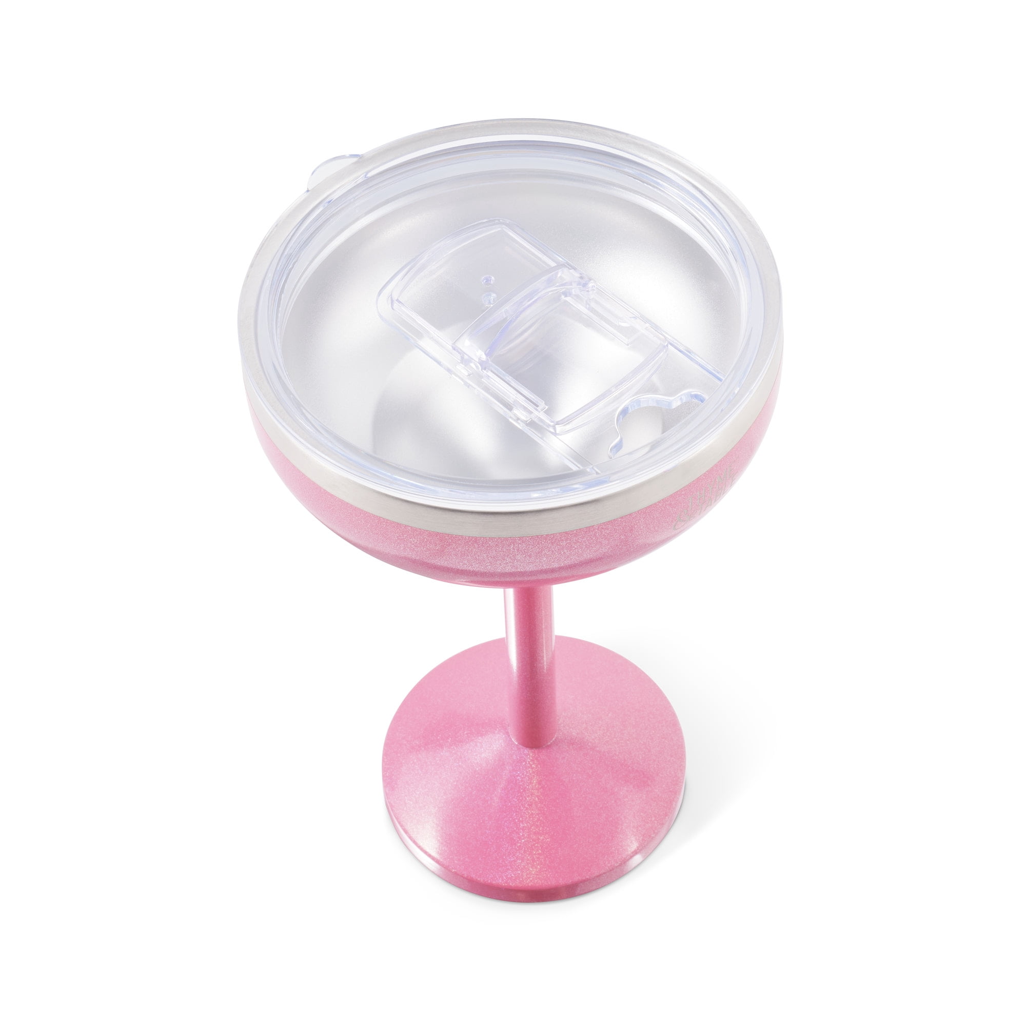 Thyme & Table 10oz Stainless Steel Margarita Tumbler with Push lid, Pink