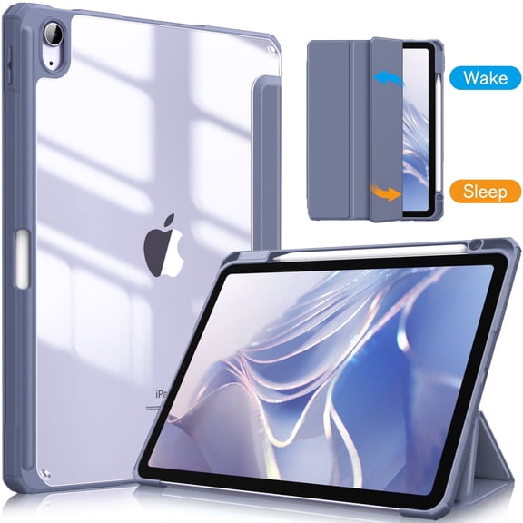 Hybrid Case for iPad (A16) 11th / 10th Generation (2025/2022), Flip Stand Folio Cover with Pencil Holder