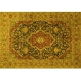 thumbnail image 1 of Ahgly Company Machine Washable Indoor Rectangle Medallion Yellow Traditional Area Rugs, 2' x 3', 1 of 4