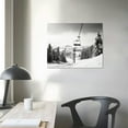 thumbnail image 3 of Nawypu  Ski Canvas Wall Art Black White Ski Lift Pictures Snowboards at Sunshine Painting Snowy Winter Mountain Landscape Photo Artwork Home Decor Framed Ready to Hang 20x16 inch, 3 of 4