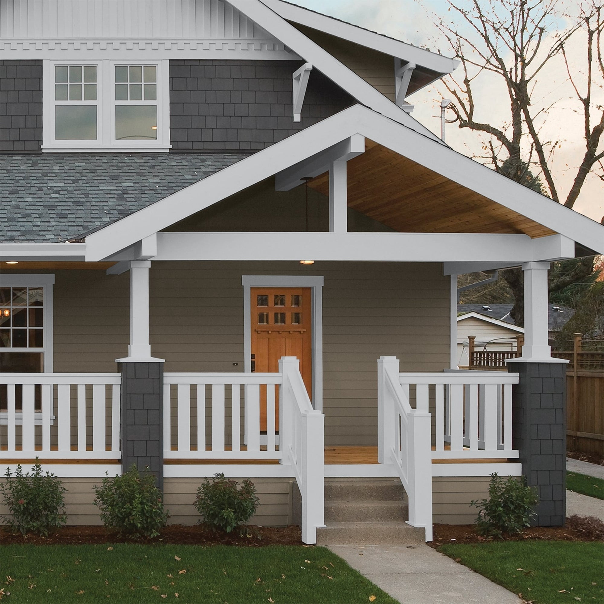 Glidden One Coat Whirlwind / Gray Semi-Gloss Exterior Paint with Primer, 1 Gallon