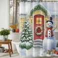 thumbnail image 4 of Christmas Snowman Shower Curtain, Xmas Tree Winter Holiday Gifts Waterproof Fabric Shower Curtains with 12 Hooks, Bathroom Curtain Set for Bathroom Accessories Decor, 66 x 72 Inches, 4 of 9