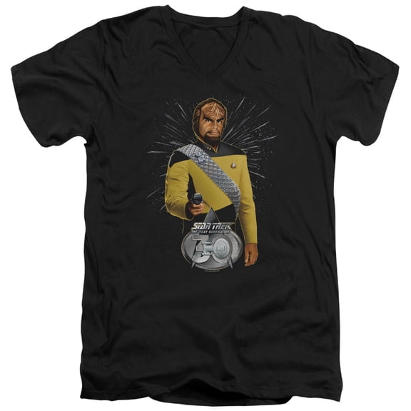 Star Trek - Worf 30 - Slim Fit V Neck Shirt - Large