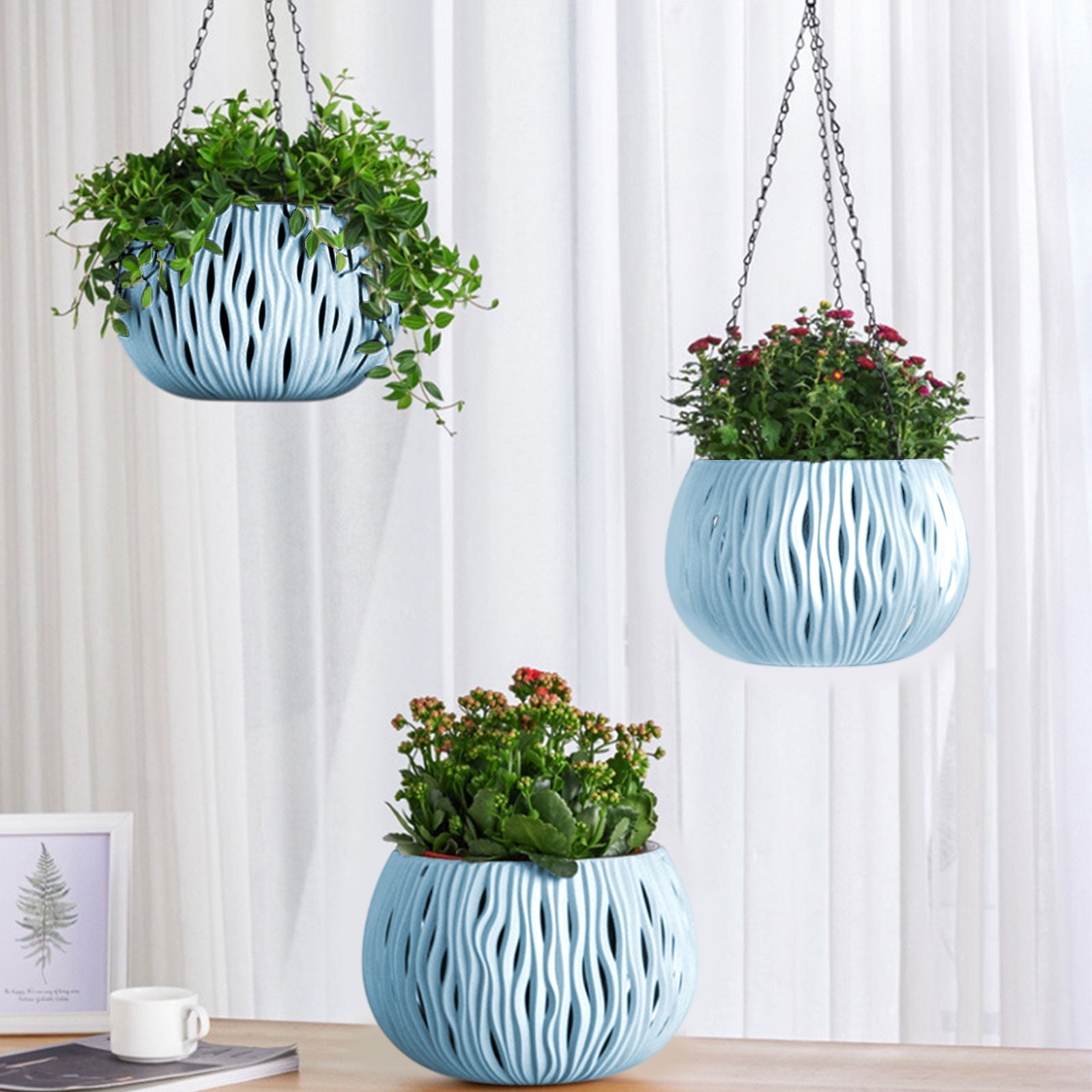 Terracotta Pots Qwtwty Hanging Rattan Hanging Basket Planter Water Barrier Designs No Rotten Rootss